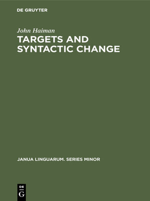 cover image of Targets and Syntactic Change